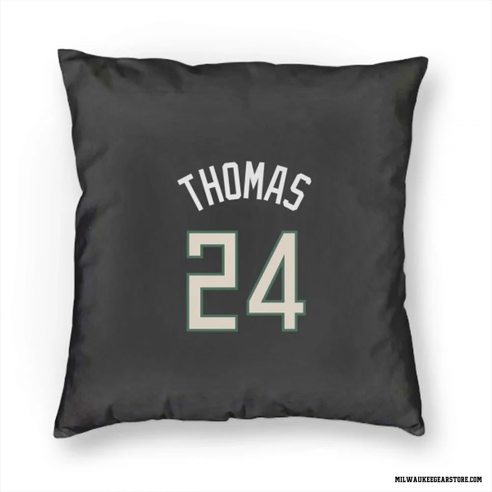 Black Milwaukee Bucks Cam Thomas   Pillow Cover (18 X 18)