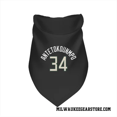 Black Milwaukee Bucks Giannis Antetokounmpo   Dog & Cat Pet Bandana