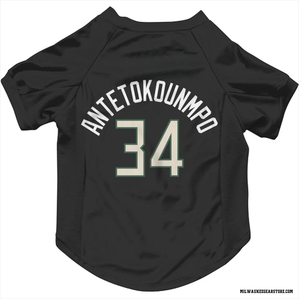 Black Milwaukee Bucks Giannis Antetokounmpo   Dog & Cat Pet Jersey