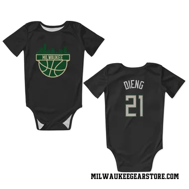Black Milwaukee Bucks Ousmane Dieng   Newborn & Infant Bodysuit