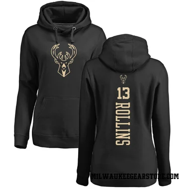 Black Women's Ryan Rollins Milwaukee Bucks Branded One Color Backer Pullover Hoodie