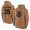 Brown Men's Mirza Teletovic Milwaukee Bucks 2023 Salute to Service Club Pullover Hoodie