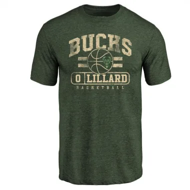 Green Men's Damian Lillard Milwaukee Bucks Baseline T-Shirt