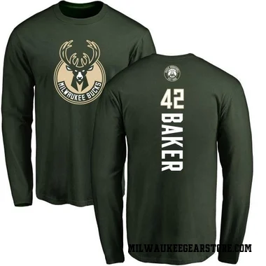Green Men's Vin Baker Milwaukee Bucks Backer Long Sleeve T-Shirt