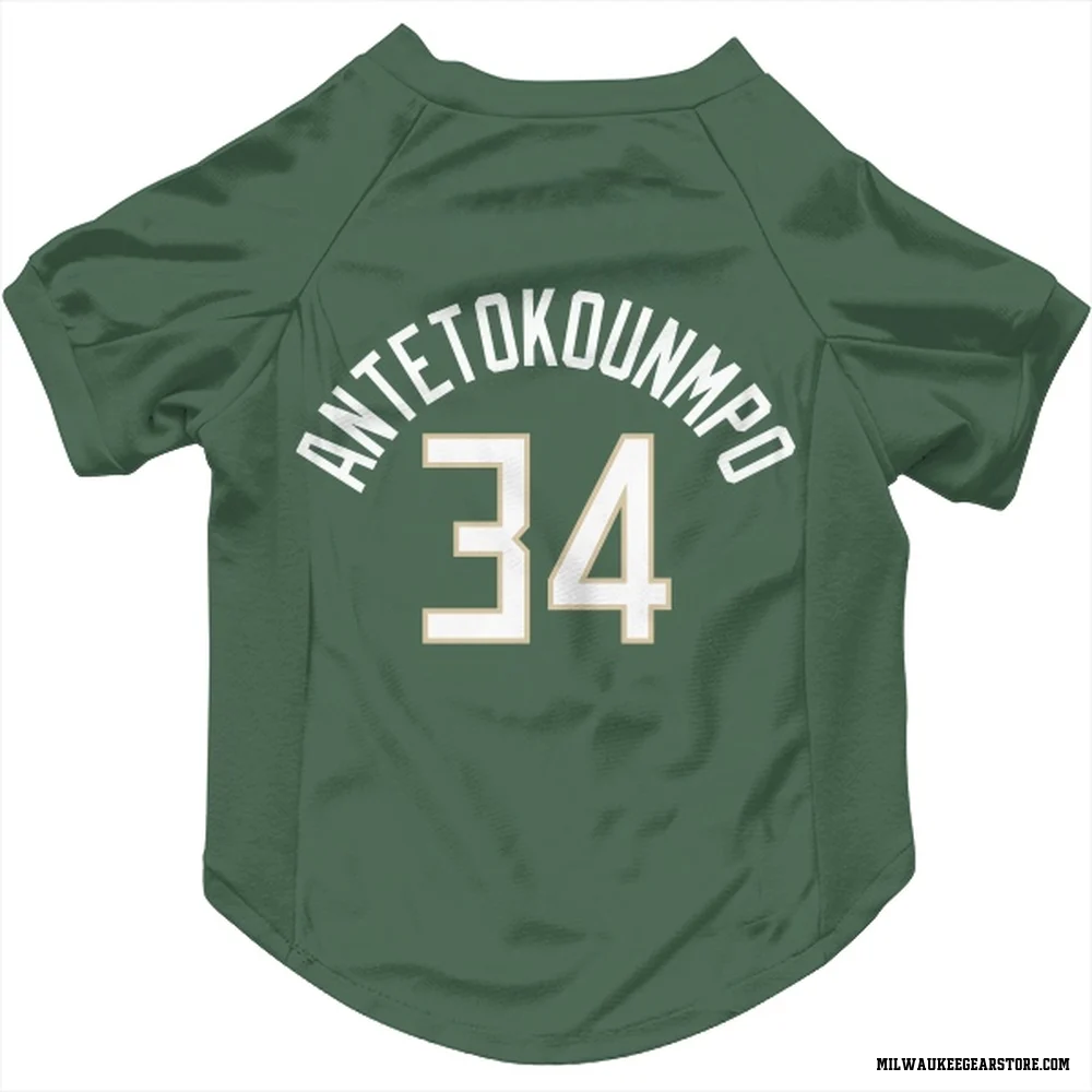 Green Milwaukee Bucks Giannis Antetokounmpo   Dog & Cat Pet Jersey