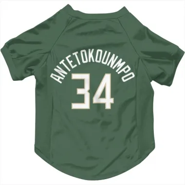 Green Milwaukee Bucks Giannis Antetokounmpo   Dog & Cat Pet Jersey