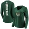 Green Women's Custom Milwaukee Bucks Backer Long Sleeve T-Shirt