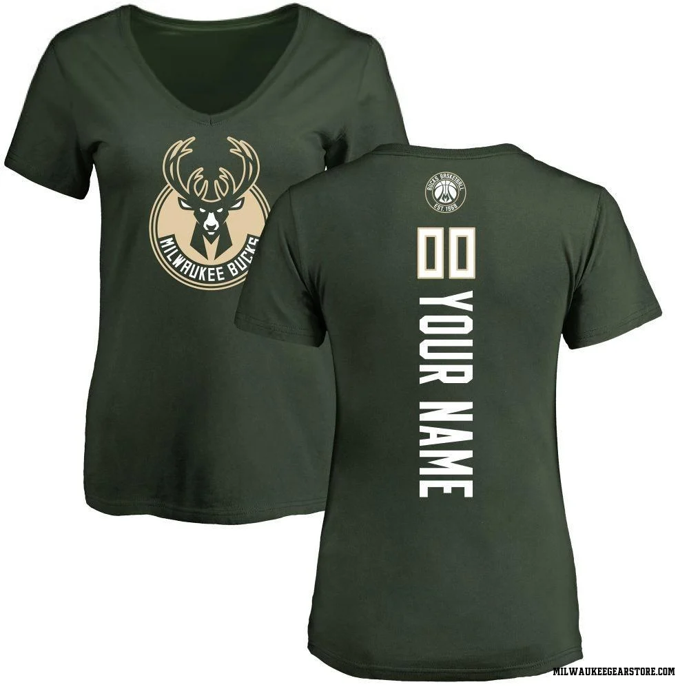 Green Women's Custom Milwaukee Bucks Backer T-Shirt