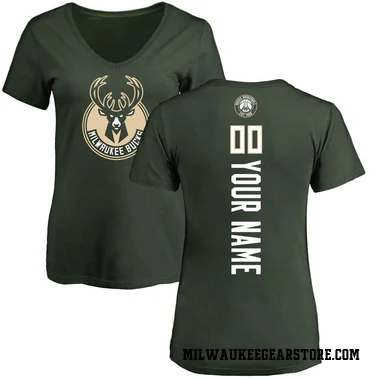 Green Women's Custom Milwaukee Bucks Backer T-Shirt