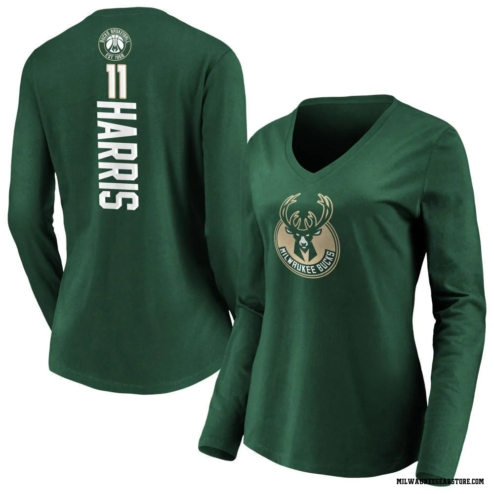 Green Women's Gary Harris Milwaukee Bucks Backer Long Sleeve T-Shirt