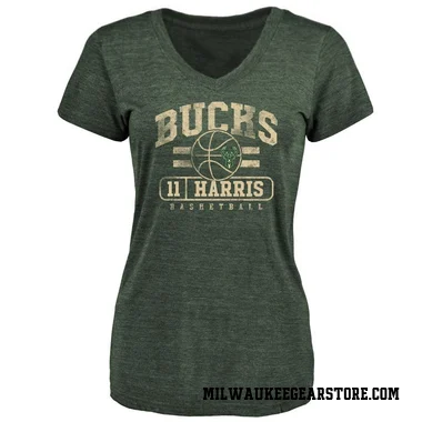 Green Women's Gary Harris Milwaukee Bucks Baseline T-Shirt