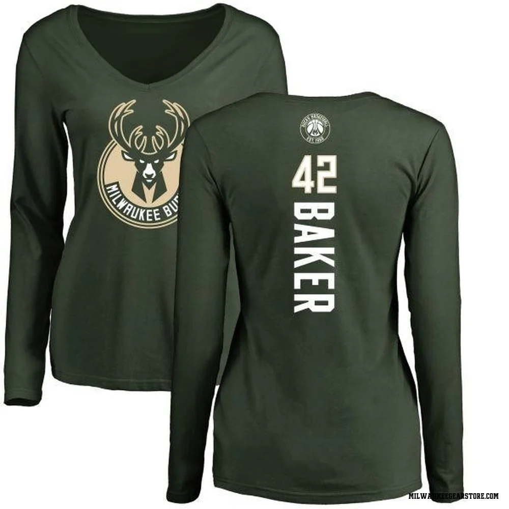 Green Women's Vin Baker Milwaukee Bucks Backer Long Sleeve T-Shirt