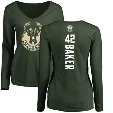 Green Women's Vin Baker Milwaukee Bucks Backer Long Sleeve T-Shirt