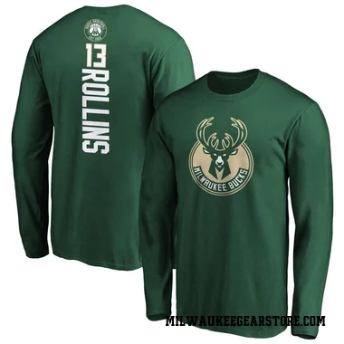 Green Youth Ryan Rollins Milwaukee Bucks Backer Long Sleeve T-Shirt