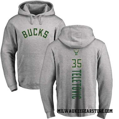 Men's Mirza Teletovic Milwaukee Bucks Branded Ash Backer Pullover Hoodie