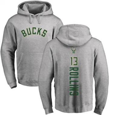 Men's Ryan Rollins Milwaukee Bucks Branded Ash Backer Pullover Hoodie