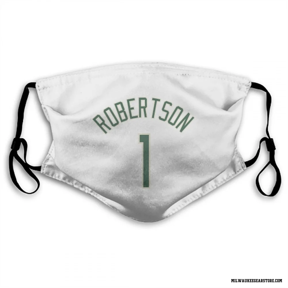 White Milwaukee Bucks Oscar Robertson   Face Mask