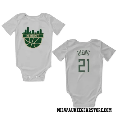White Milwaukee Bucks Ousmane Dieng   Newborn & Infant Bodysuit