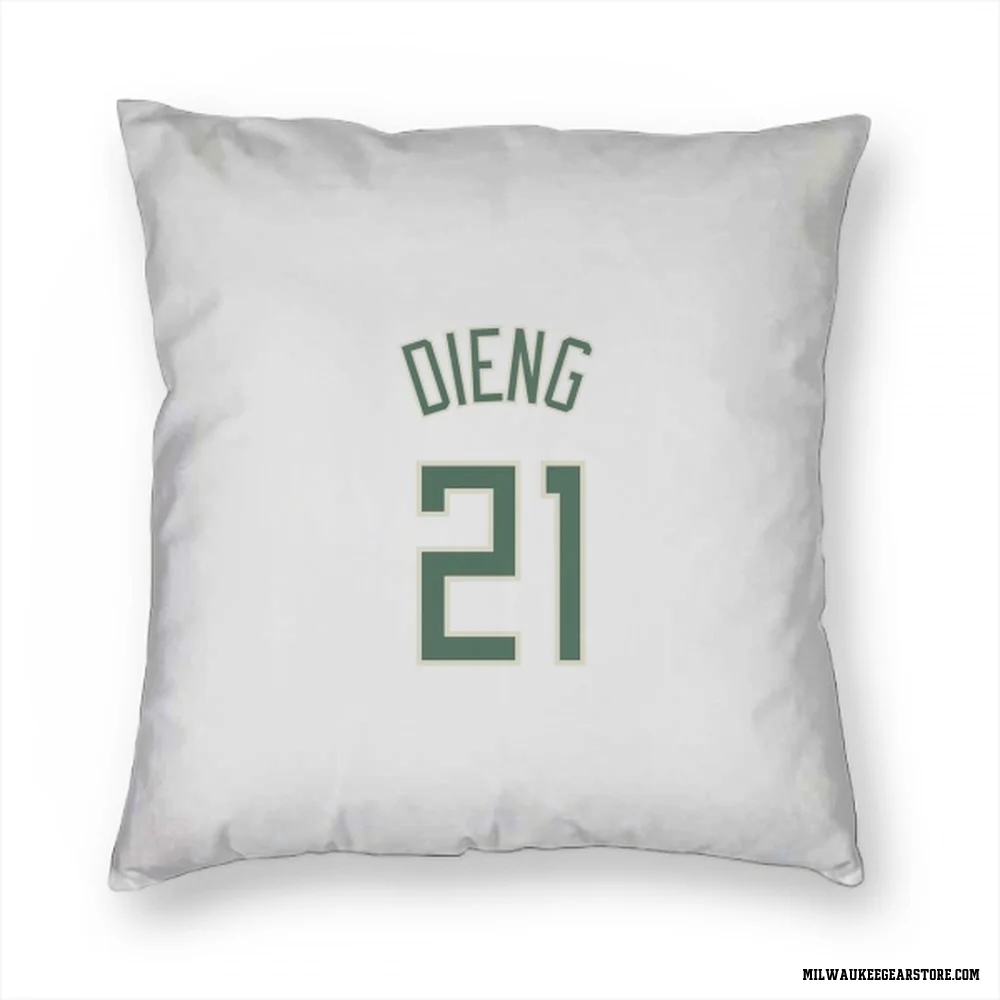 White Milwaukee Bucks Ousmane Dieng   Pillow Cover (18 X 18)