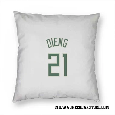 White Milwaukee Bucks Ousmane Dieng   Pillow Cover (18 X 18)
