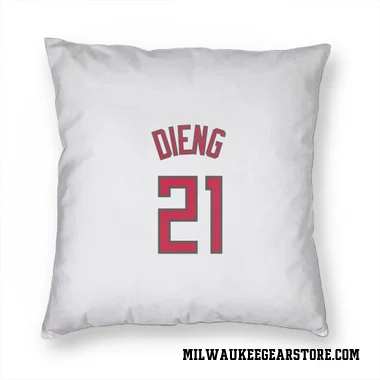 White Milwaukee Bucks Ousmane Dieng   Red Pillow Cover (18 X 18)