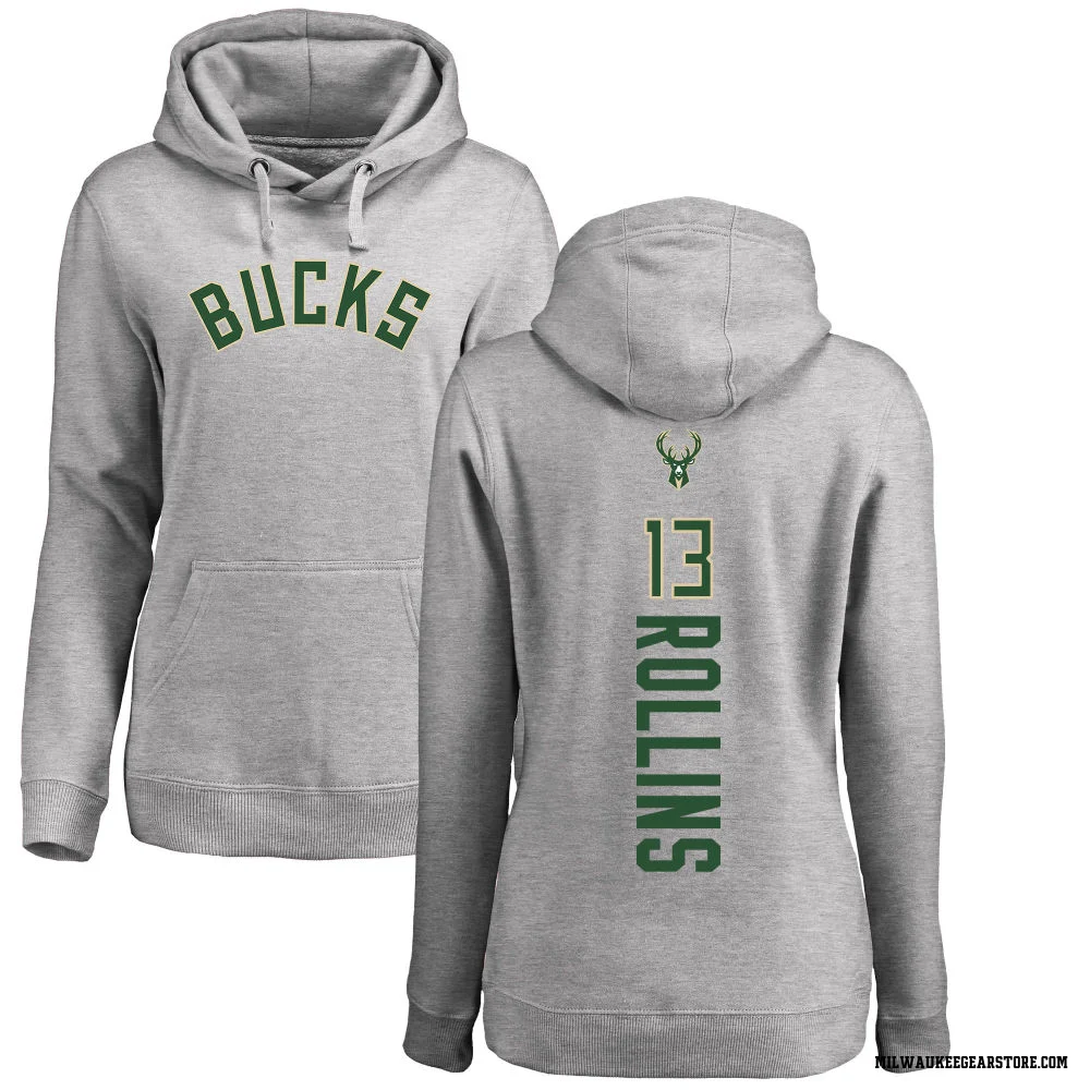 Women's Ryan Rollins Milwaukee Bucks Branded Ash Backer Pullover Hoodie