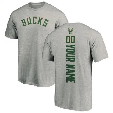 Youth Custom Milwaukee Bucks Ash Backer T-Shirt